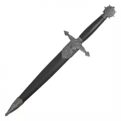 Medieval Dagger | 15.5" Overall Knights Templar Knife Costume Prop + Scabbard