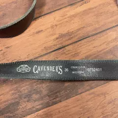 Cavender's Men's Black Leather with Black Stitching Western Belt Size 36