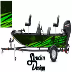 Light Lime Black Pontoon Modern Fishing Graphic Boat Vinyl Wrap Decal Bass Fish