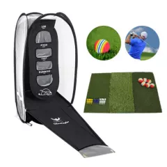 Golf Practice Hitting Net Gift Indoor Home Backyard Chipping+Target With 6x Ball