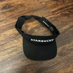 Starbucks Coffee Barista Logo Employee Uniform Visor Hat Black Adjustable Cap OS