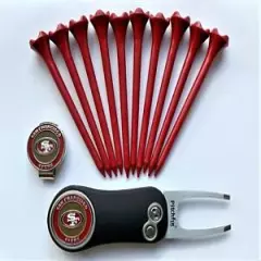 San Francisco 49ers Golf Gift Pack Pitchfix Divot Tool Ball Markers Golf Tees