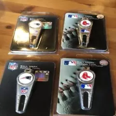 Patriots & Red Sox Divot Tool/Ball Mark Combo. Lot Of 4. $72 Retail. Brand New