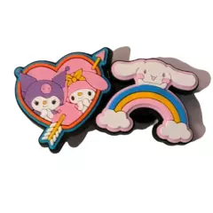 Sanrio Shoe Charms 2pc My Melody Kuromi Cinnamoroll Heart Rainbow Kawaii