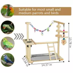 Parrots Bird Playground Birdcage Playstand Play Gym Parakeet Playpen Ladder w...