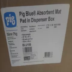 Pig BLU106 50 Pk 15 x 19 In Size Blue Absorbent Mat Pad (BW)