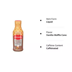 Vanilla Waffle Cone Iced Latte Ready to Drink, 13.7 Ounce Bottle