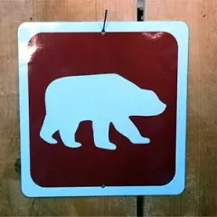 Bear Symbol Highway Route Sign