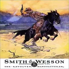 SMITH AND WESSON FIREARM TIN SIGN AMMO PISTOL METAL POSTER 13 x 16 COWBOY HORSE 