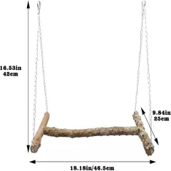 Large Bird Perch Swing Toy Natural Pepper Wood Parrot Perch Stand Toy Hangabl.