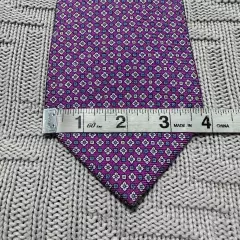 Brooks Brothers purple geometric floral print Italian silk tie