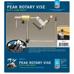 PEAK ROTARY VISE WITH C-CLAMP MOUNT - Fly Tying Vice Jig PRVC-1 MADE IN THE USA!