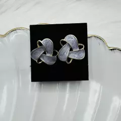 Cute Enamel Flower Earrings Stud Earrings in Purple