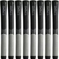 Winn DRI-TAC LT Black / Gray Midsize (+1/16) Golf Grips - Set of 8 - New