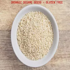 BULK Organic 2 KG Sesame Seeds White - Hulled - Gluten Free - Vegan - Free post