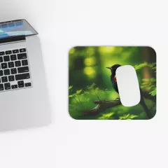 Mouse Pad (Rectangle) Red Winged Blackbird in Natural Environment Design 4