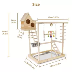 Bird Playground Parrots Perch Stand Play Gym for Cockatiel Playpen with Nesti...