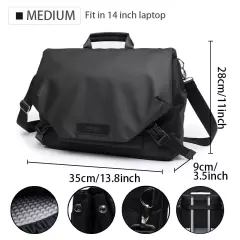 Waterproof Men'S Messenger Bag, Multi-Functional Laptop Case, Casual Large Capac