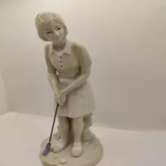 Ardalt Female Golfer Figurine 7386 Sport Golf Club Woman Putter 8" 