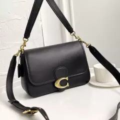 Coach C4823 Leather Soft Tabby Shoulder Bag Crossbody Black NEW Outlet Handbag