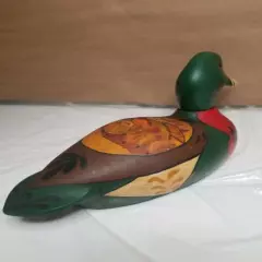 Hand Carved & Painted Decoy Duck 12" long.