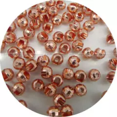 Pick Size / 100 Tungsten Beads, Disco, Faceted, Slotted Fly Tying / Copper Color