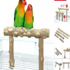 Bird Perchtand, Bird Cage Top Perch Gym,Natural Wood Parrot Branch formall S