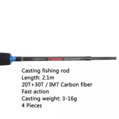 Maxcatch Baitcasting Fishing Rod 2.1M/2.4M Lure Weight 3-80g Travel Fishing Rod