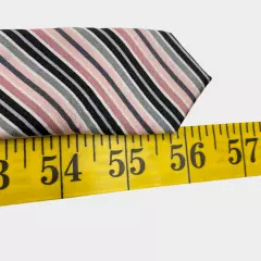 Croft & Barrow Pink Striped Repp Regimental Silk Necktie Tie Men's 3.8" x 56"