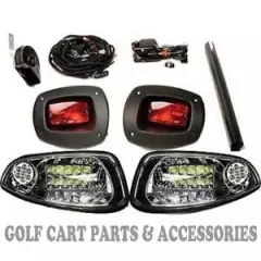 EZGO RXV Golf Cart LED Headlight & Tail light Kit Deluxe Street Package 2016-UP