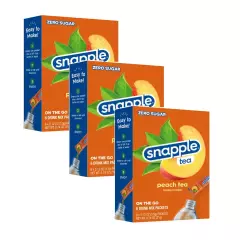 Snapple Peach Tea Singles To Go Drink Mix Packets, Sugar Free (Pack of 3)