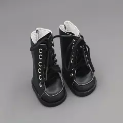 Black Leather Tie Boots For 14'' doll American girl shoes footwear Accessories