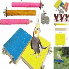  Bird Perch Stand Toy Wood Parrot Paw Grinding Stick Perch Stand 6-PACK