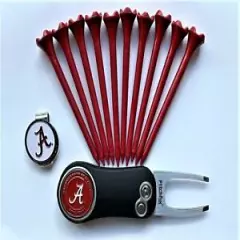 University of Alabama Golf Gift Pack Pitchfix Divot Tool Ball Markers Golf Tees