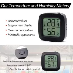 Reptile Thermometer Hygrometer Digital Display Reptile Terrarium Thermometer Min