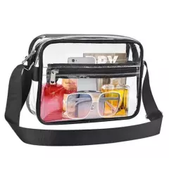 Clear Crossbody Messenger Shoulder Bag Stadium Approved for Women and Men, 