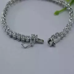 5.00Ct Round Cut Lab Created Diamond Men's Tennis Bracelet 14K White Gold Finish