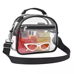 Clear Crossbody Messenger Shoulder Bag Stadium Approved for Women and Men, 