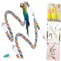 HEEPDD 2Pcs Bird Rope Perch, 80cm/31.5in Colorful Cotton Rope Spiral Toys 80CM