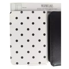 Jade & Deer "Hubby/Wifey" Passport Holders Set of 2 - Black & White w/Polka Dots