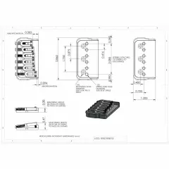 Black / HipShot Style Hardtail Bridge / .175" Floor Height / 2-1/16" Spacing