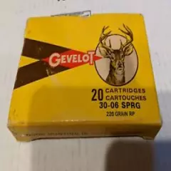 Gevelot 30-06 Cartridges Cardboard Buck Vintage Hunting Ammo Box only