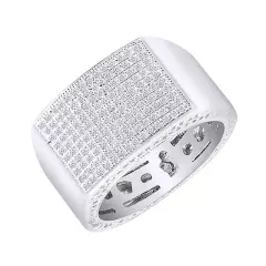 1.4 Ct Natural Diamond Jewelry Band Ring Sterling Silver