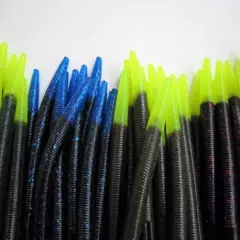 100 pk 5" Senko style Soft Plastic Bass Worms -5 Colors/20 EachFIRE TIP PACK-USA