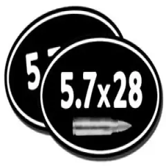 5.7 x 28 Ammo Can Stickers Ammunition Gun Case Labels OVAL Decal 2 pack 5"x3" 