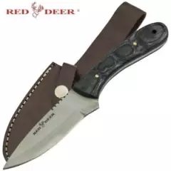 Red Deer Black Wood Handle Hunting Knife Fixed Blade PNS-021