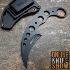 Straight Edge Razor Fixed Blade Black Cleaver TANTO Hunting Knife Karambit NEW