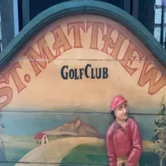 Vintage Wood St. MATTHEW GOLF CLUB AUTHENTIC Large Sign