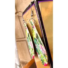 Flamingo Earrings Dangle Hooks New Art Deco Las Vegas Florida Beach Cruise Vaca