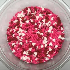 Valentine Hearts and Sprinkle Mix Red Pink White Topping Sprinkles 6 pound